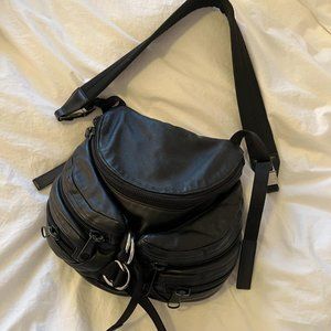 alexander wang black double buckle bag